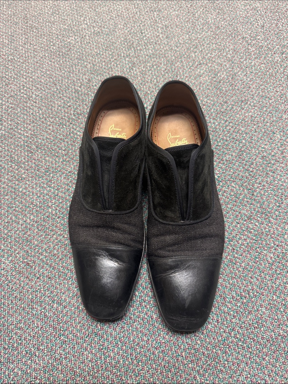 Christian Louboutin Men's Black Slip-On Loafers
